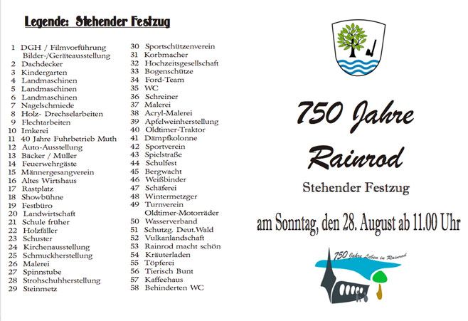 stehender Festzug 750 Jahre Rainrod