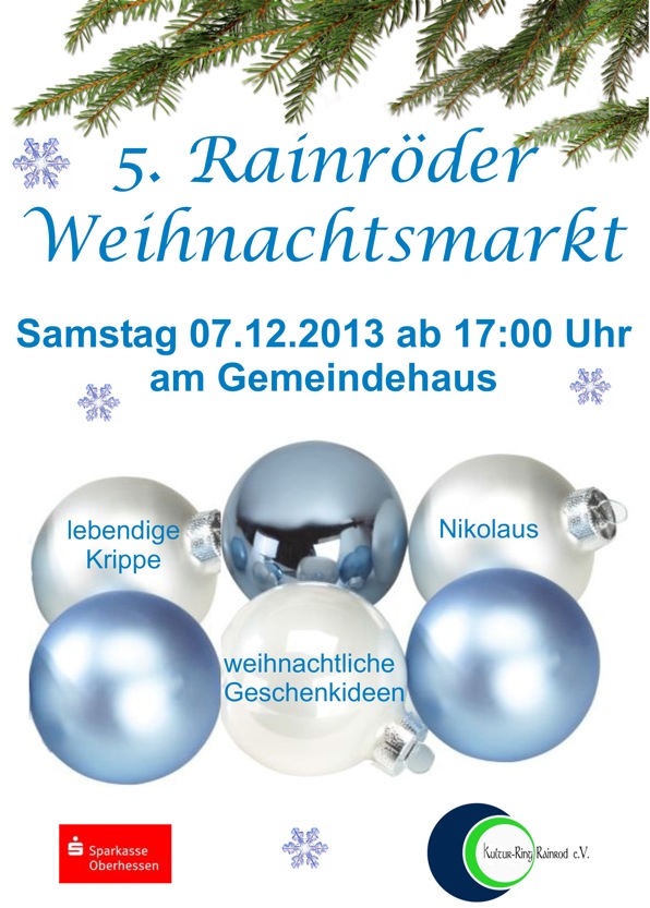 Weihnachtsmarkt Rainrod 2013 Flyer