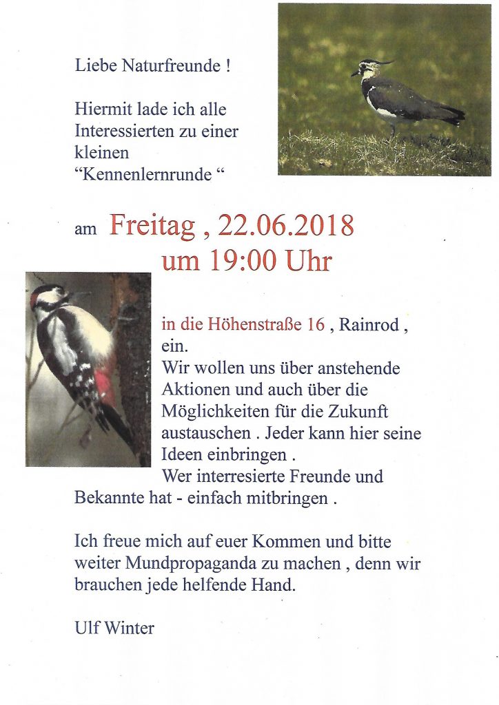 Termin Treffen der Naturfreunde